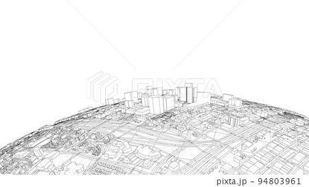 3d city sphere. Vector rendering of 3d 94803961