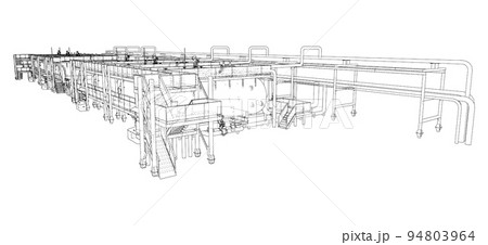Sketch of industrial equipment. Vector 94803964
