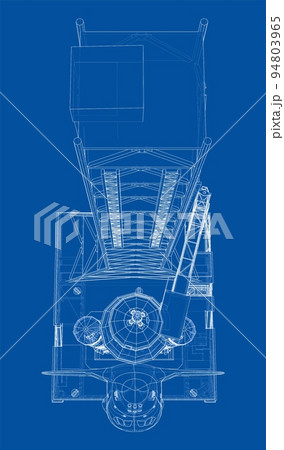 Space Rocket on launch pad. Vector rendering of 3d 94803965