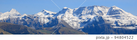 Steghorn, Wildstrubel and other mountains seen from Rinderberg, Zweisimmen. 94804522