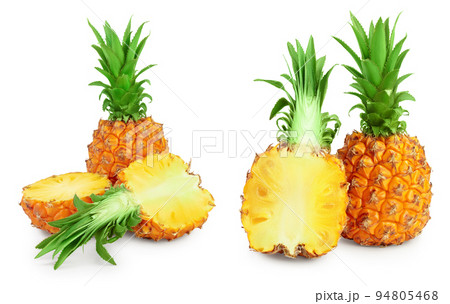 pineapple and half isolated on white background with full depth of field pineapple and half isolated on white background with full depth of field 94805468