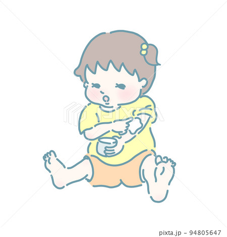 薬を塗る女の子(パステルカラー) 薬を塗る女の子(パステルカラー) 94805647