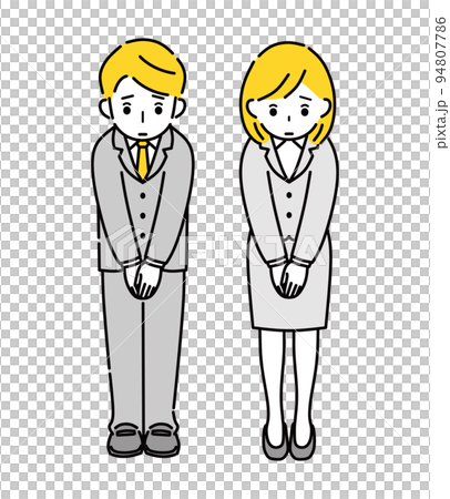 お辞儀 謝罪のイラスト素材 [94807786] - PIXTA