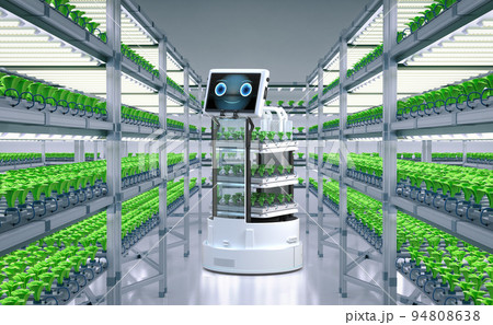 Robot assistant in light growth indoor farm 94808638