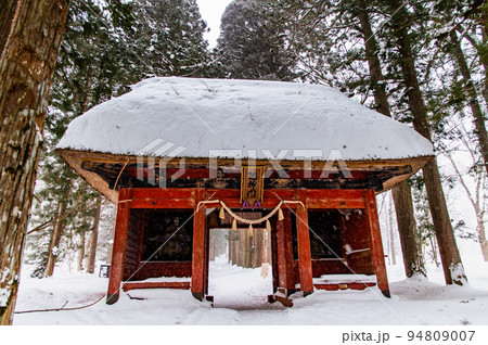 長野県 雪の戸隠神社 ~奥社参道・随神門~ 長野県 雪の戸隠神社 ~奥社参道・随神門~ 94809007