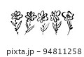 Set of hand drawn vector flowers stems. 94811258