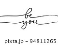 Be you vector line lettering isolated on white. 94811265