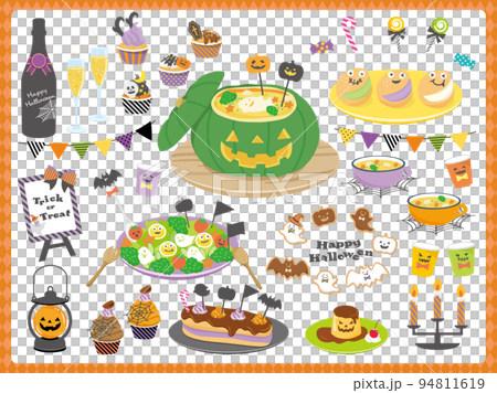 萬聖節派對食物插圖集 萬聖節派對食物插圖集 94811619