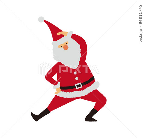 準備体操をするサンタクロースのイラスト 94811745