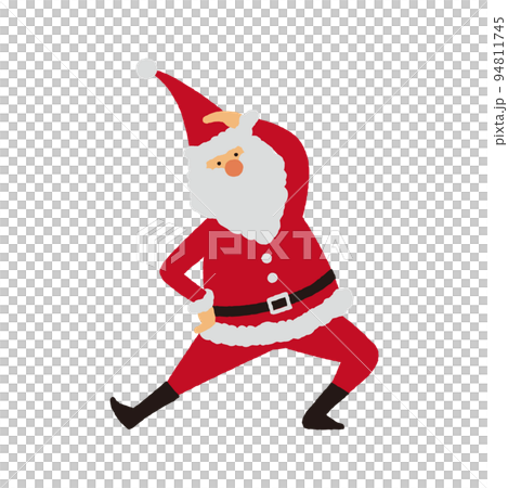 準備体操をするサンタクロースのイラスト 94811745