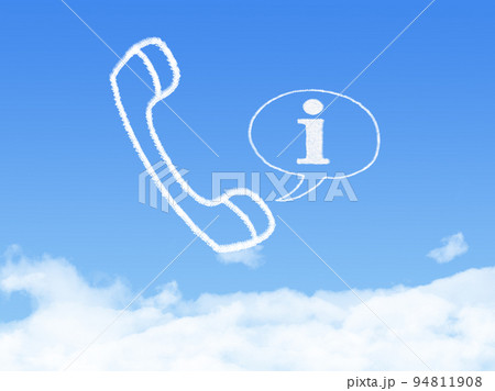 infomation phone cloud on blue background infomation phone cloud on blue background 94811908