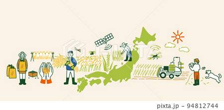 日本の米農家のイメージ 94812744