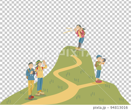 登山を楽しむ人々 登山を楽しむ人々 94813016