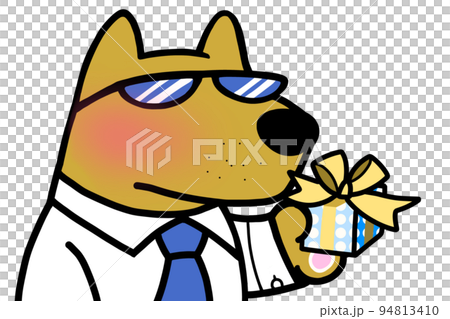 プレゼントするサラリーマン犬 94813410