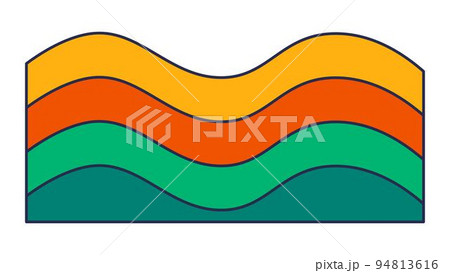 Colorful waves or rainbow curves, sticker icon Colorful waves or rainbow curves, sticker icon 94813616