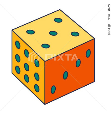 Play or gamble dice cube, sticker or icon vector 94813629
