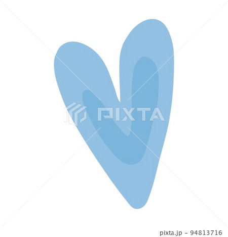 Abstract heart element hand drawn symbol of love icon for romantic trendy doodle art for decoration element in a flat color illustration 94813716