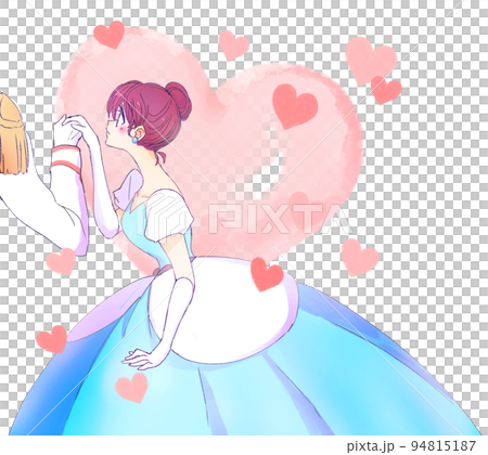 A princess holding hands with a prince Heart 94815187