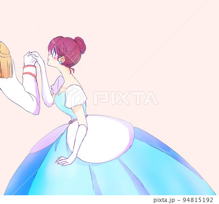 王子様に手を取られるお姫様 94815192