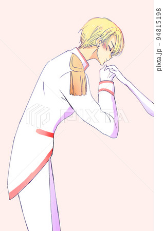 手の甲にキスする王子様 94815198
