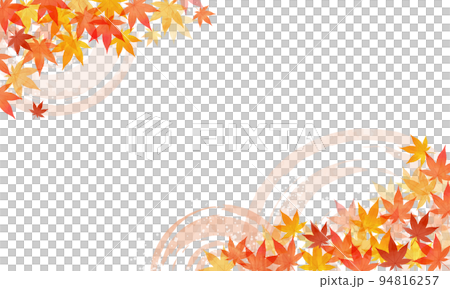 Autumn, autumn leaves, ripples, brush, year-end gift, watercolor style, luxury, background, Japanese style, Japanese pattern, tradition, pattern 94816257