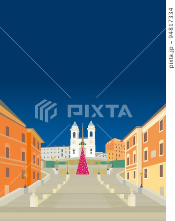 スペイン広場　piazza　di　spagna　ローマ　roma　クリスマス 94817334