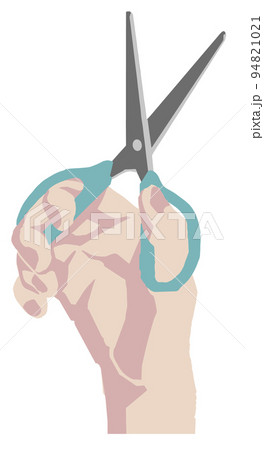ハサミを持つリアルな手のベクターイラスト ハサミを持つリアルな手のベクターイラスト 94821021