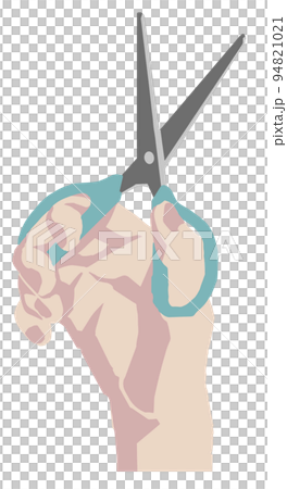 ハサミを持つリアルな手のベクターイラスト ハサミを持つリアルな手のベクターイラスト 94821021