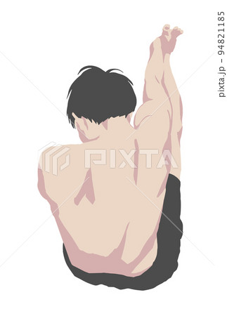 ストレッチする男性の背中のベクターイラスト 94821185