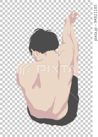 ストレッチする男性の背中のベクターイラスト 94821185
