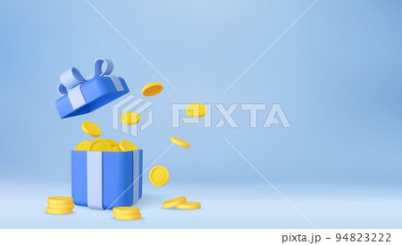 3D open gift box surprise 94823222