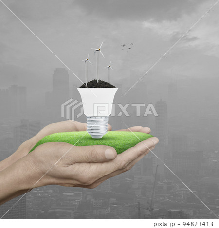 Green ecology and saving energy concept Green ecology and saving energy concept 94823413
