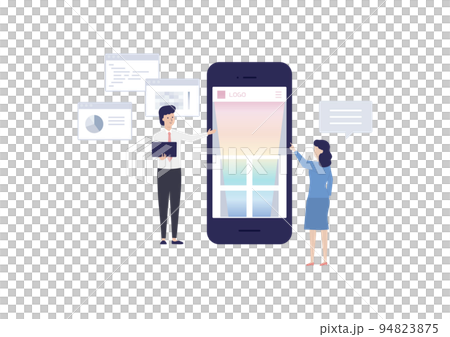 ヒートマップ分析とアクセス解析のイラスト素材 ヒートマップ分析とアクセス解析のイラスト素材 94823875