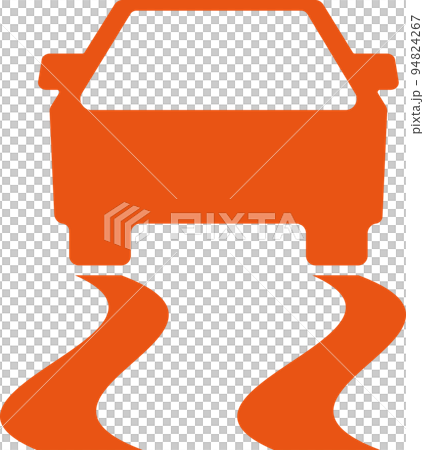 Car slip slide down icon pictogram red 94824267