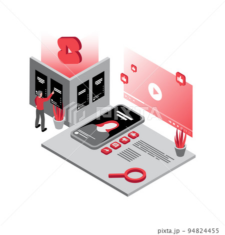 Best Video Shorts Illustration. Vlogging. Man Watching Video Shorts Best Video Shorts Illustration. Vlogging. Man Watching Video Shorts 94824455