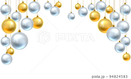 Christmas Background Gold Silver Balls Baubles 94824583