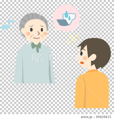 パット交換を頼む高齢者 パット交換を頼む高齢者 94826615