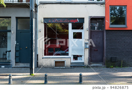 Schaerbeek, Brussels Capital region - Belgium - Facade of the L'Orchidee, a prostitution bar in the Brussels Red district 94826875