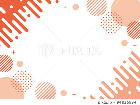 幾何学 フレーム 液体 オレンジ 水色 水玉 幾何学 フレーム 液体 オレンジ 水色 水玉 94826934