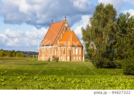 Authentic gothic Zapyskis church of St. John the Baptist, Lithuania 94827322