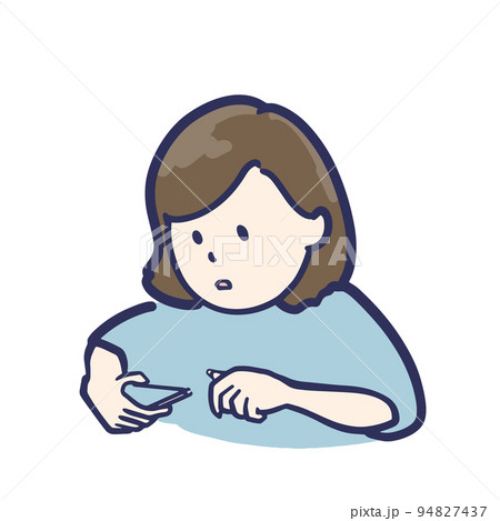 爪切りする女性のイラスト　カラー 94827437