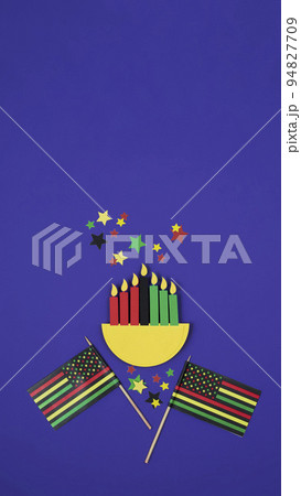 Happy Kwanzaa background with paper decorations Happy Kwanzaa background with paper decorations 94827709