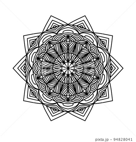 Circular pattern. Ornate mandala. Decorative ornament for tattoo, decoration, stickers, coloring book pages, henna, mehndi. Circular pattern. Ornate mandala. Decorative ornament for tattoo, decoration, stickers, coloring book pages, henna, mehndi. 94828041