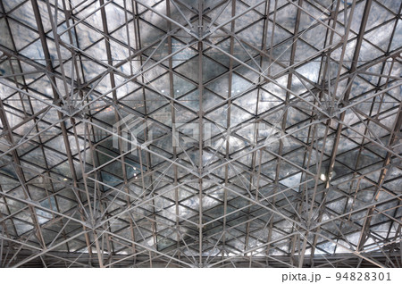 View of the airport roof reinforcing metal structures. 94828301