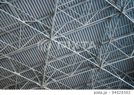 View of the airport roof reinforcing metal structures. View of the airport roof reinforcing metal structures. 94828302