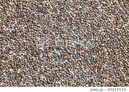 Close up picture of chia seeds, abstract natural food background. 94828519