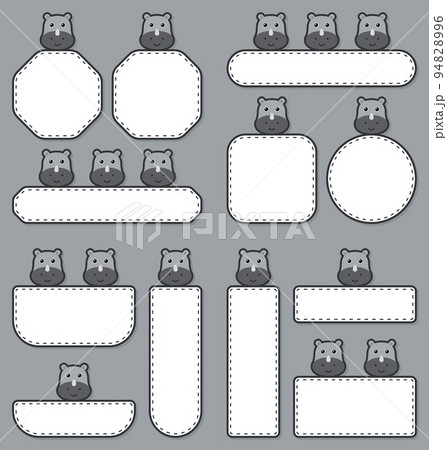 Set of cute banner with Rhinoceros 94828996