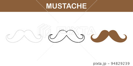 Mustache tracing and coloring worksheet for kids Mustache tracing and coloring worksheet for kids 94829239