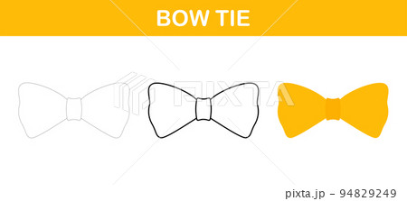 Bow Tie tracing and coloring worksheet for kids Bow Tie tracing and coloring worksheet for kids 94829249