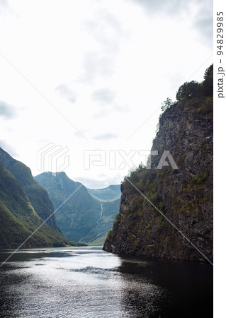 Picturesque landscape mountains of Norway. Beautiful view of the lake. Rocky shore of mountain lake. 94829985